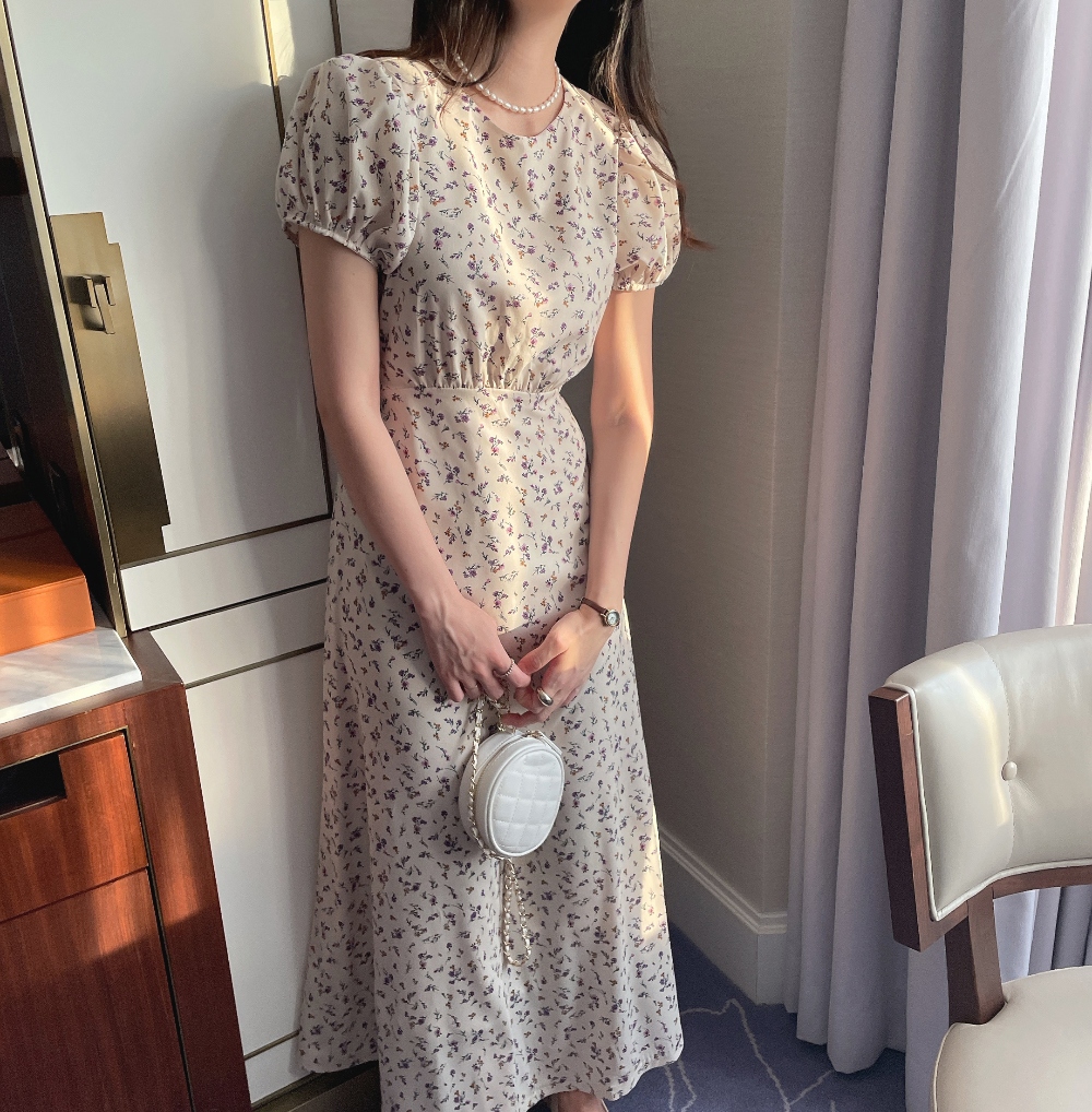 Marni 花柄パフスリーブワンピース ショートパフスリーブ花柄ワンピース | レディースファッション