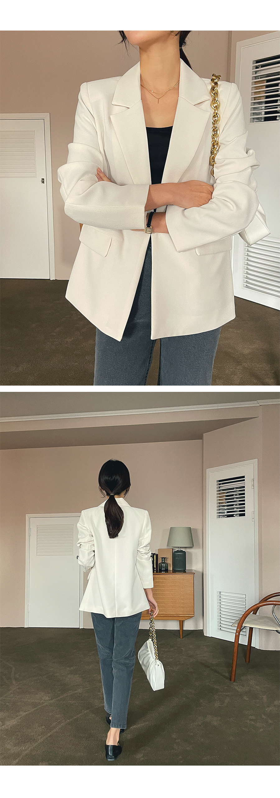 新品未使用　フェンディ　ジャケット　肩パッド FJ15752 ニットノーカラージャケット｜医療用白衣・介護ユニフォーム