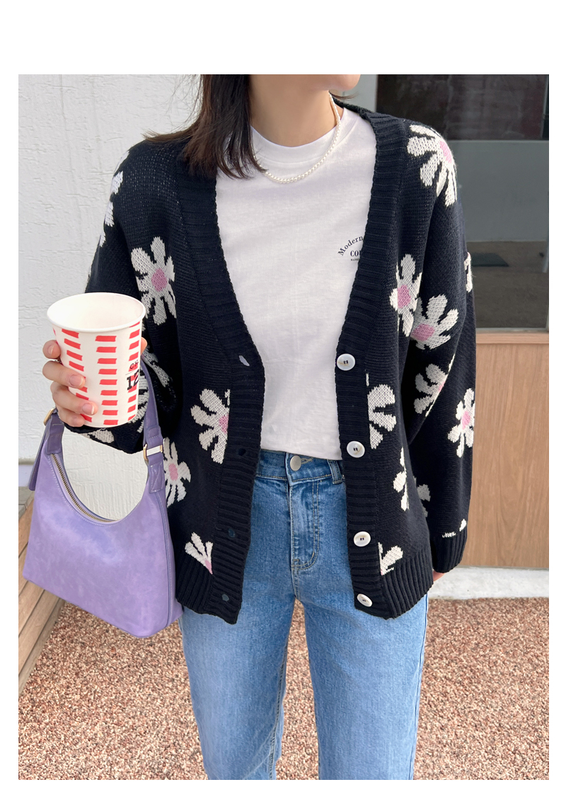 フラワーニットカーディガン | レディースファッション通販 - DHOLIC