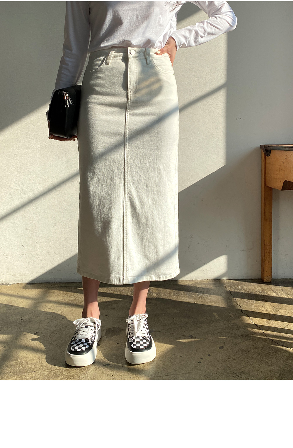 ホワイトカラーバックスリットスカート | レディースファッション通販