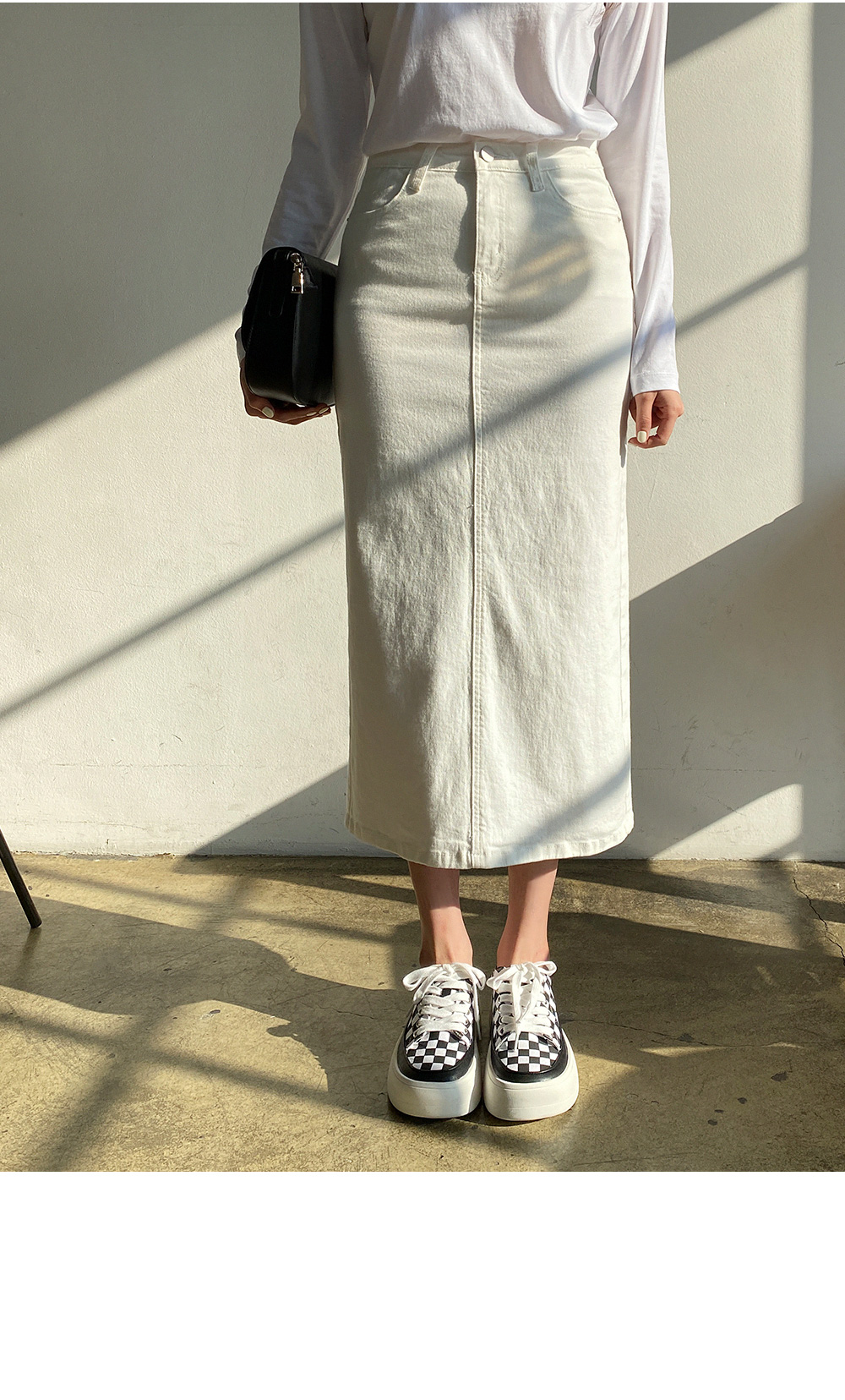 ホワイトカラーバックスリットスカート | レディースファッション通販