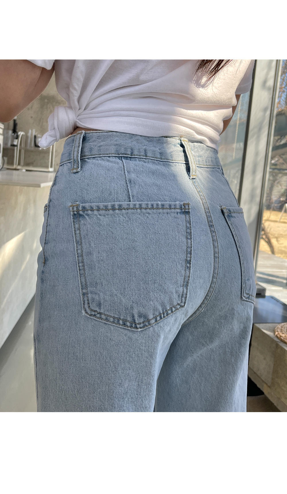 ストレートライトブルーデニムパンツ | レディースファッション通販