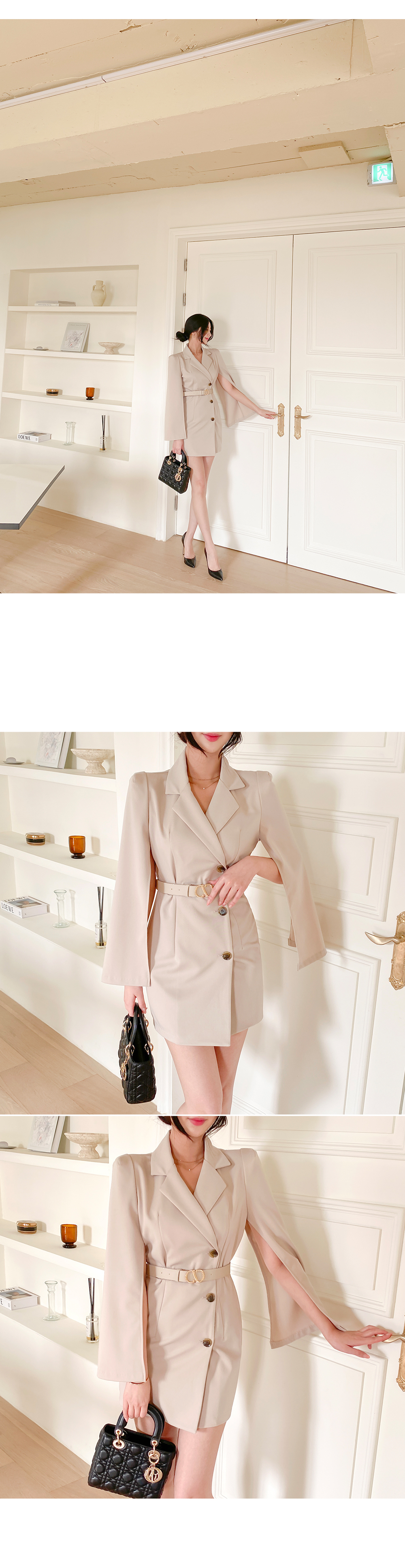 バックルベルト付ケープジャケット | レディースファッション通販 - DHOLIC