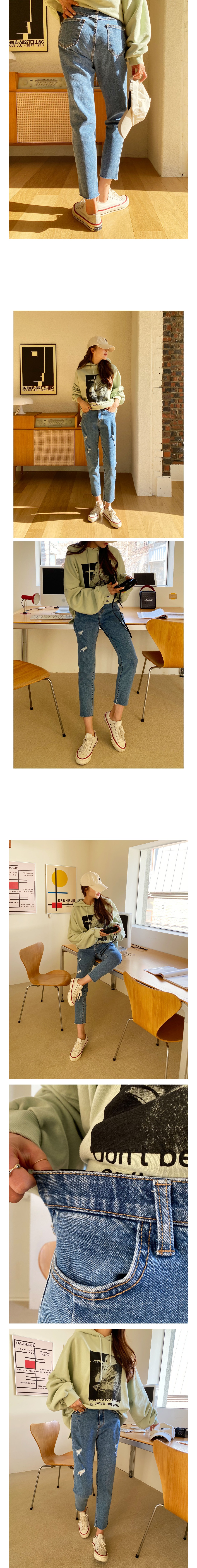 ダメージクロップドデニムパンツ | レディースファッション通販
