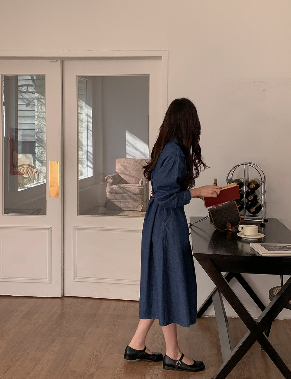 ベルト付デニムシャツワンピース | レディースファッション通販 - DHOLIC