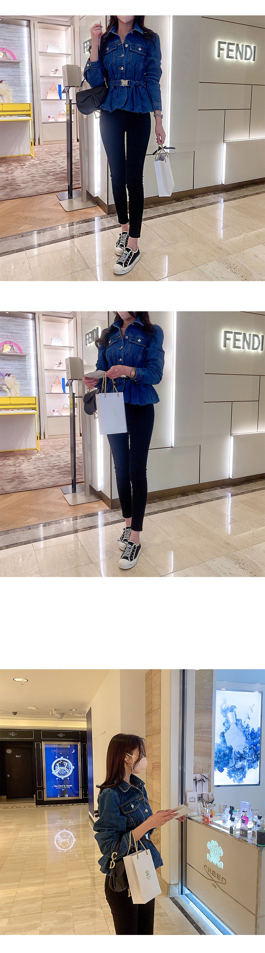 ベルト付フレアデニムジャケット | レディースファッション通販 - DHOLIC