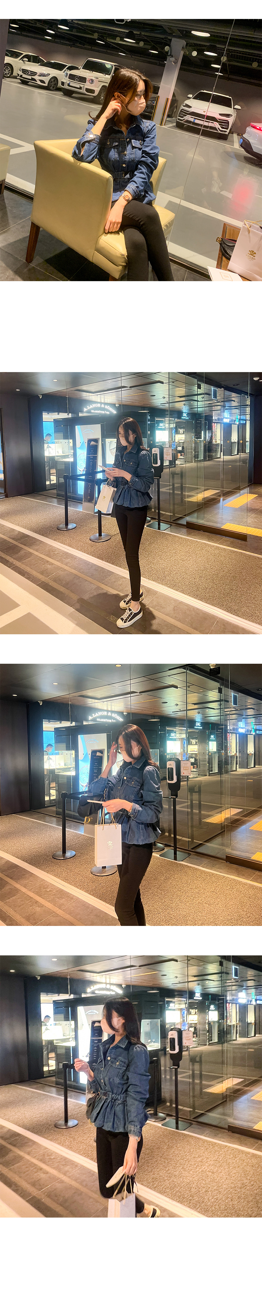 ベルト付フレアデニムジャケット | レディースファッション通販 - DHOLIC