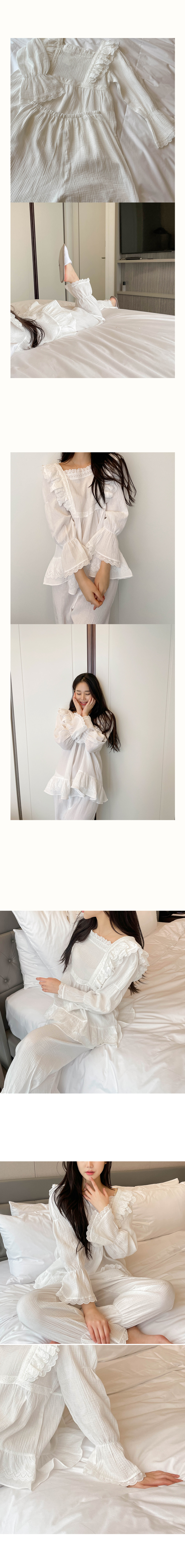 スカラップレースパジャマ上下SET | レディースファッション通販 - DHOLIC