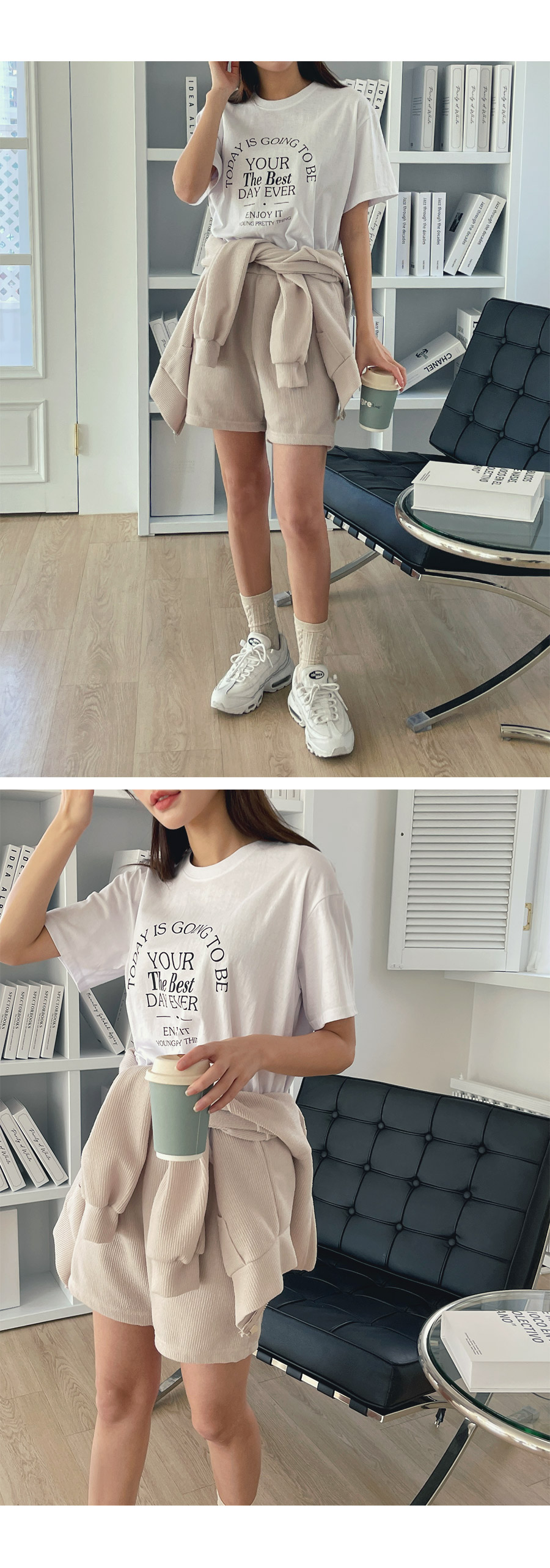 ジップアップパーカー&ショートパンツSET | レディースファッション