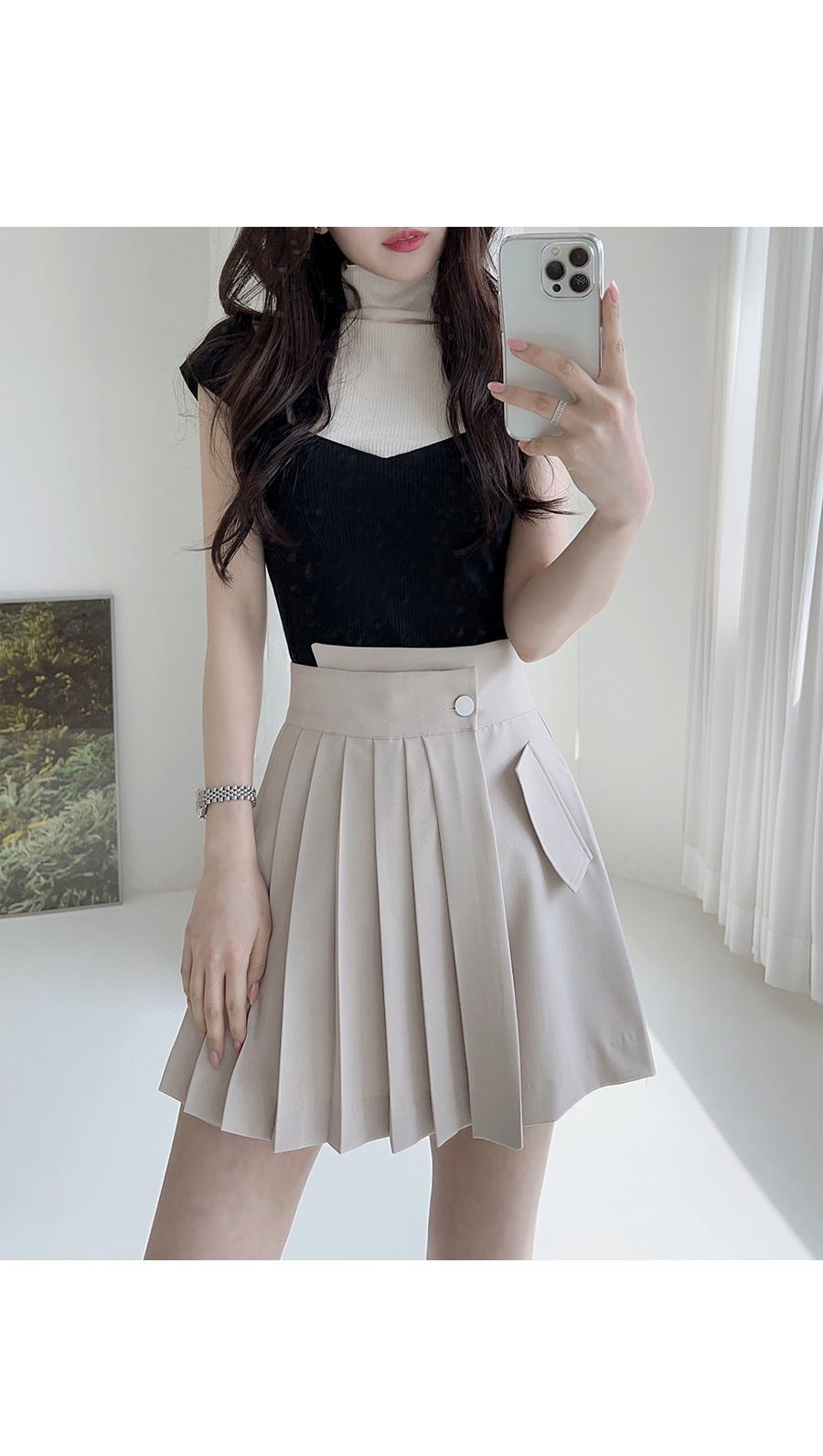 フロントプリーツショートパンツ・p356370
