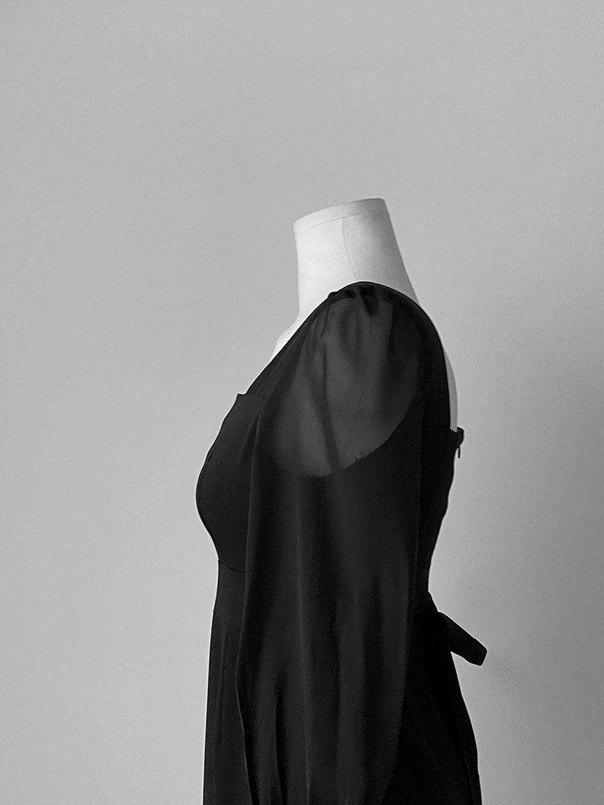 スクエアネックシアースリーブワンピース・p356964
