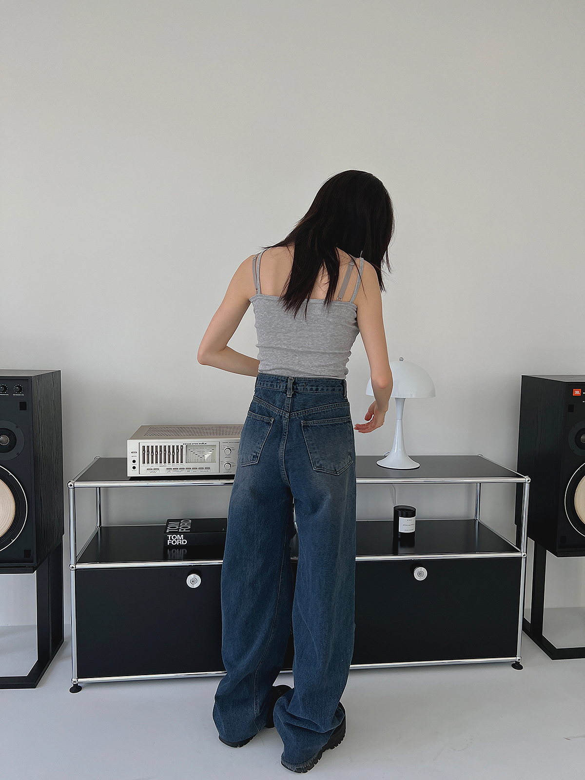 カットアウトワイドデニムパンツ | レディースファッション通販