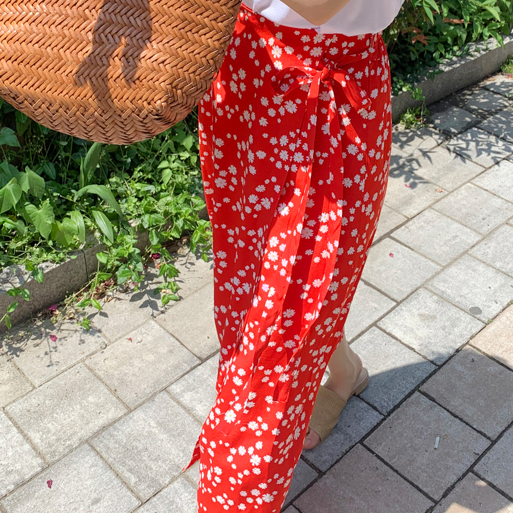 P J c 刺繍ロングスカート　デッドストック廃盤色　daisy赤 デイジーパターンロングスカート | レディースファッション通販 - DHOLIC