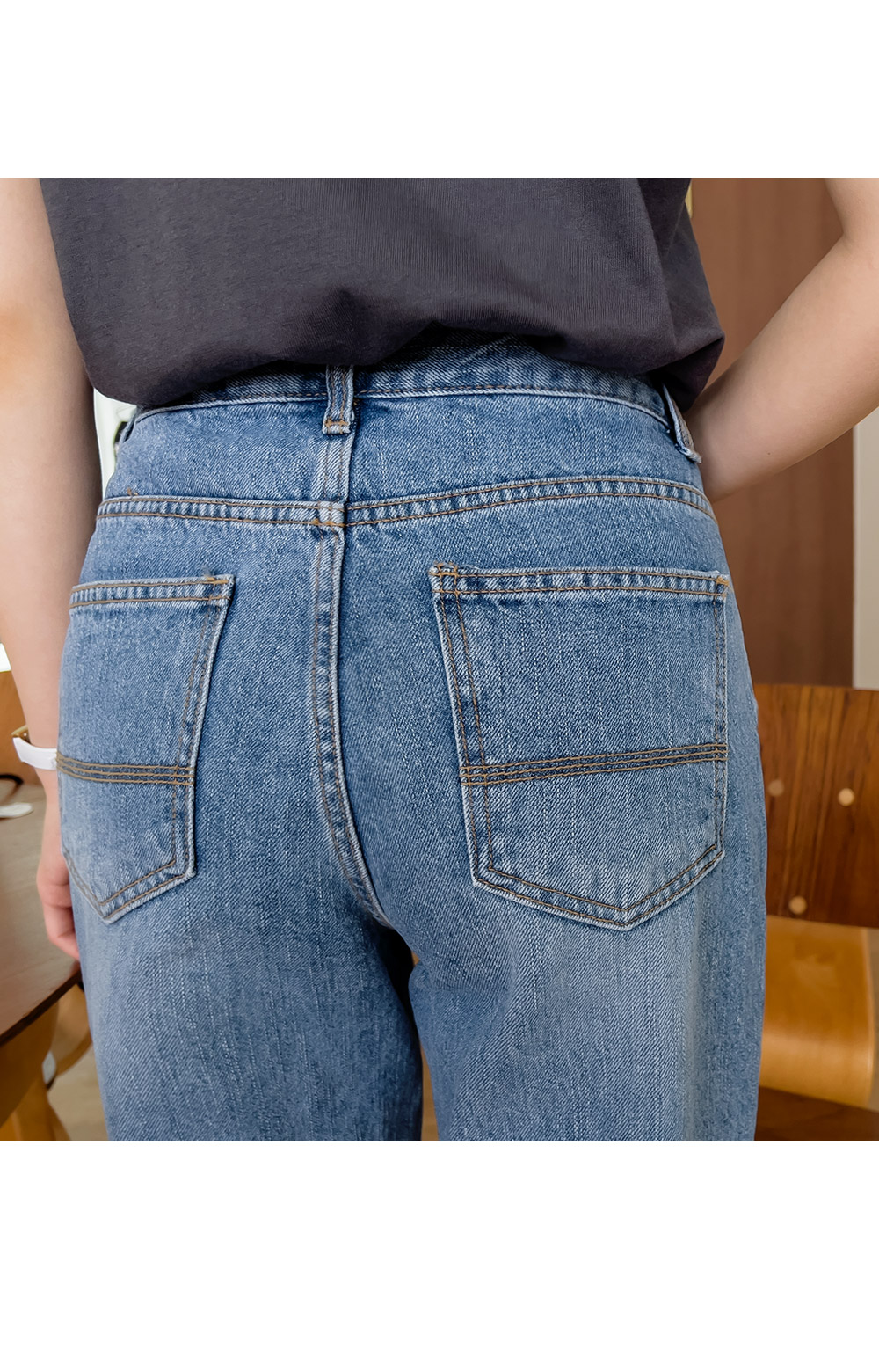 ボタンフライストレートデニムパンツ | レディースファッション通販