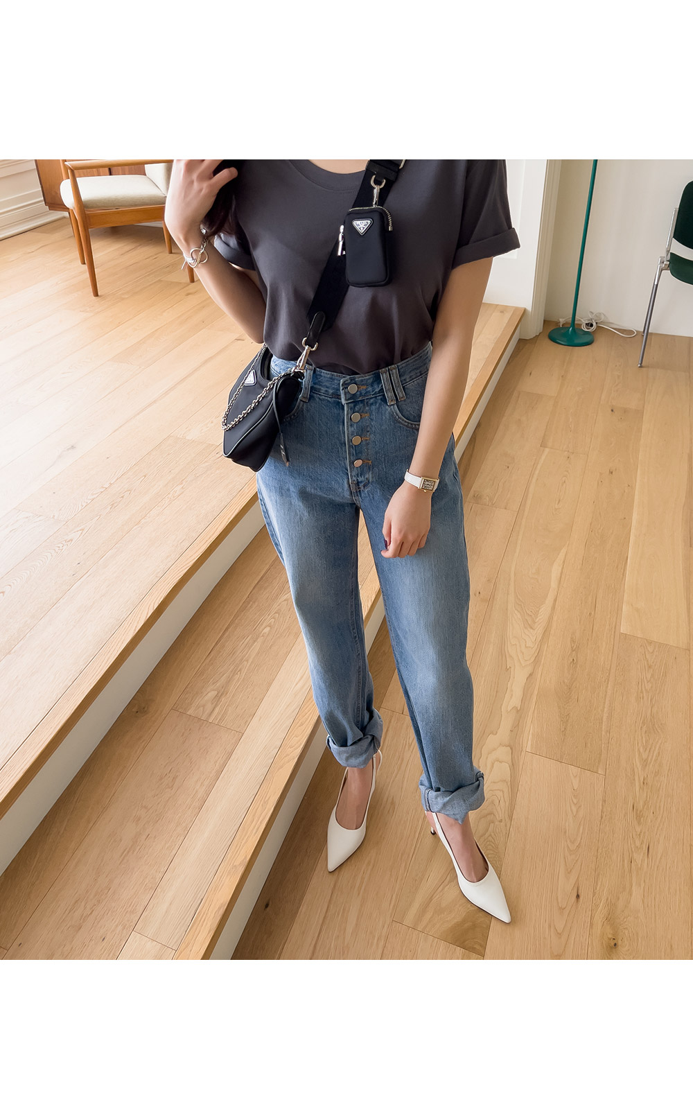 visvimダークデニム ストレートパンツ ボタンフライ ツーボタンブラックデニムワイドパンツ | ファッション通販