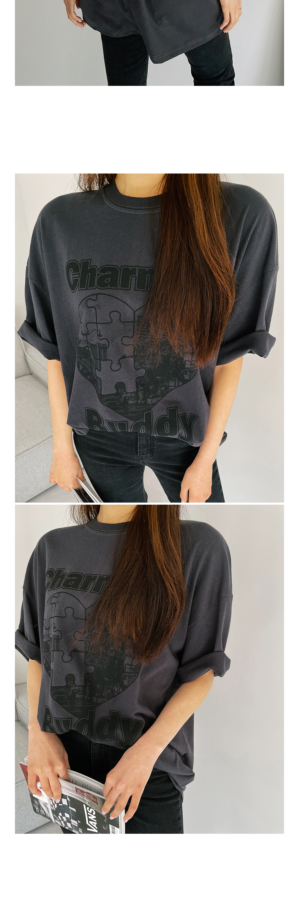 ハートパズルプリントTシャツ | レディースファッション通販