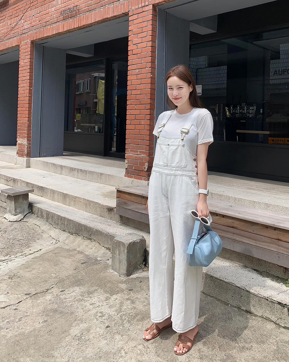 コットンアイボリーサロペットパンツ | レディースファッション通販