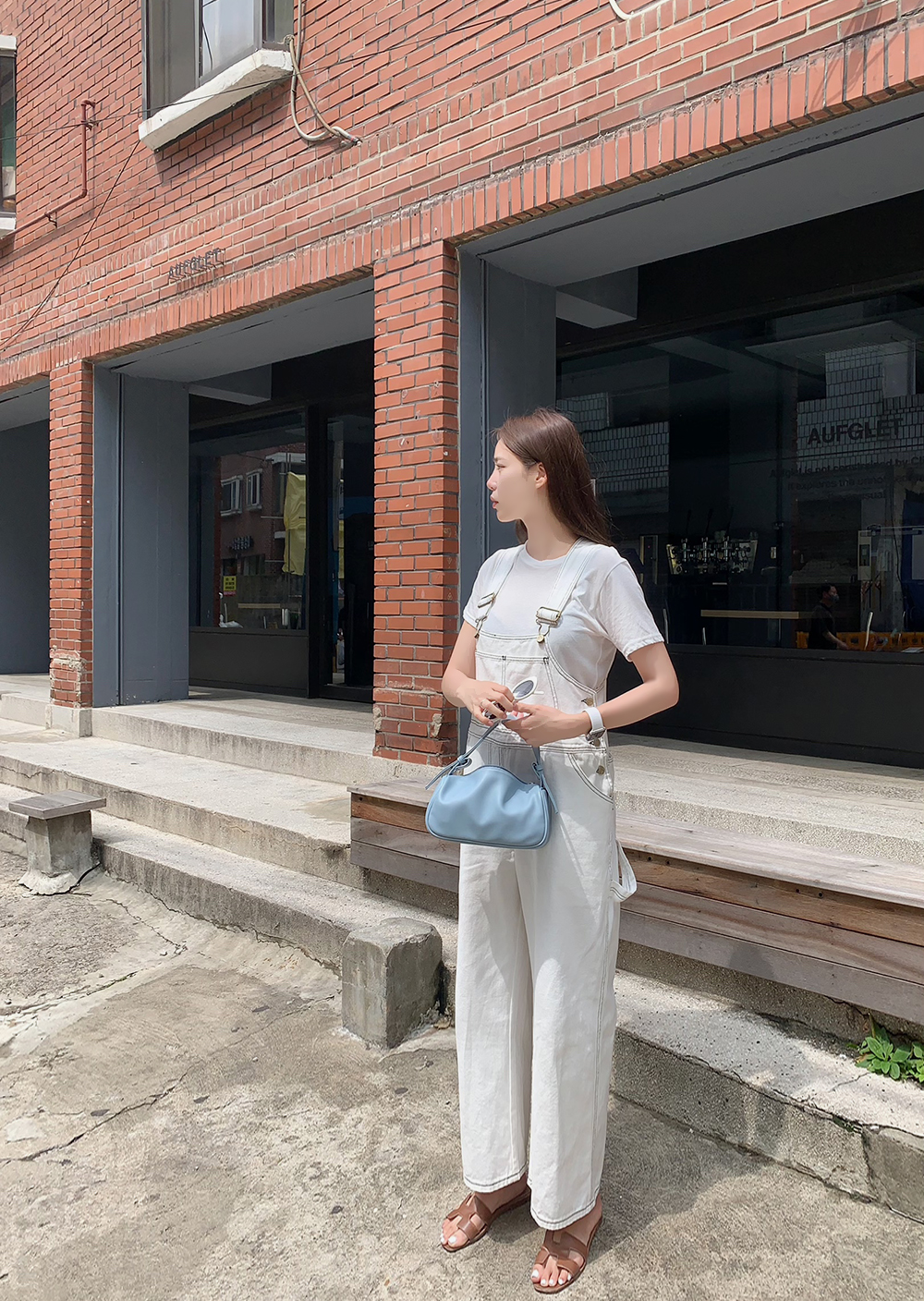 コットンアイボリーサロペットパンツ | レディースファッション通販