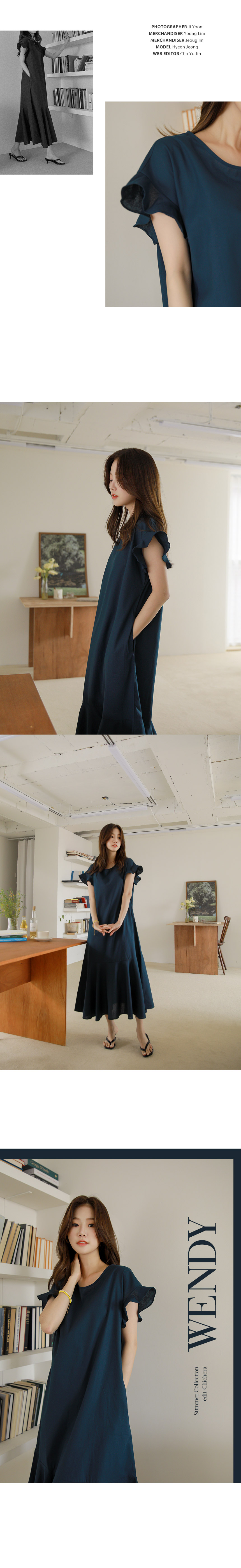 フリルスリーブロングワンピース | レディースファッション通販 - DHOLIC