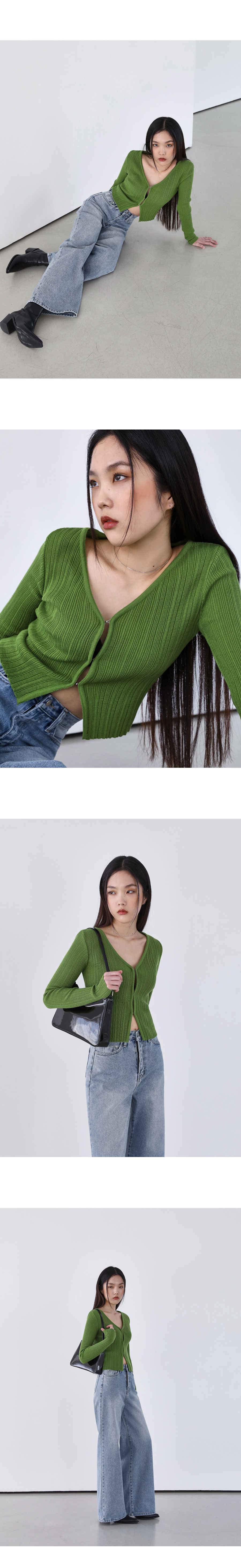 SENEE フロントホックVネックカーディガン SENEE（セニー）の「front hook v neck cardigan（フロント
