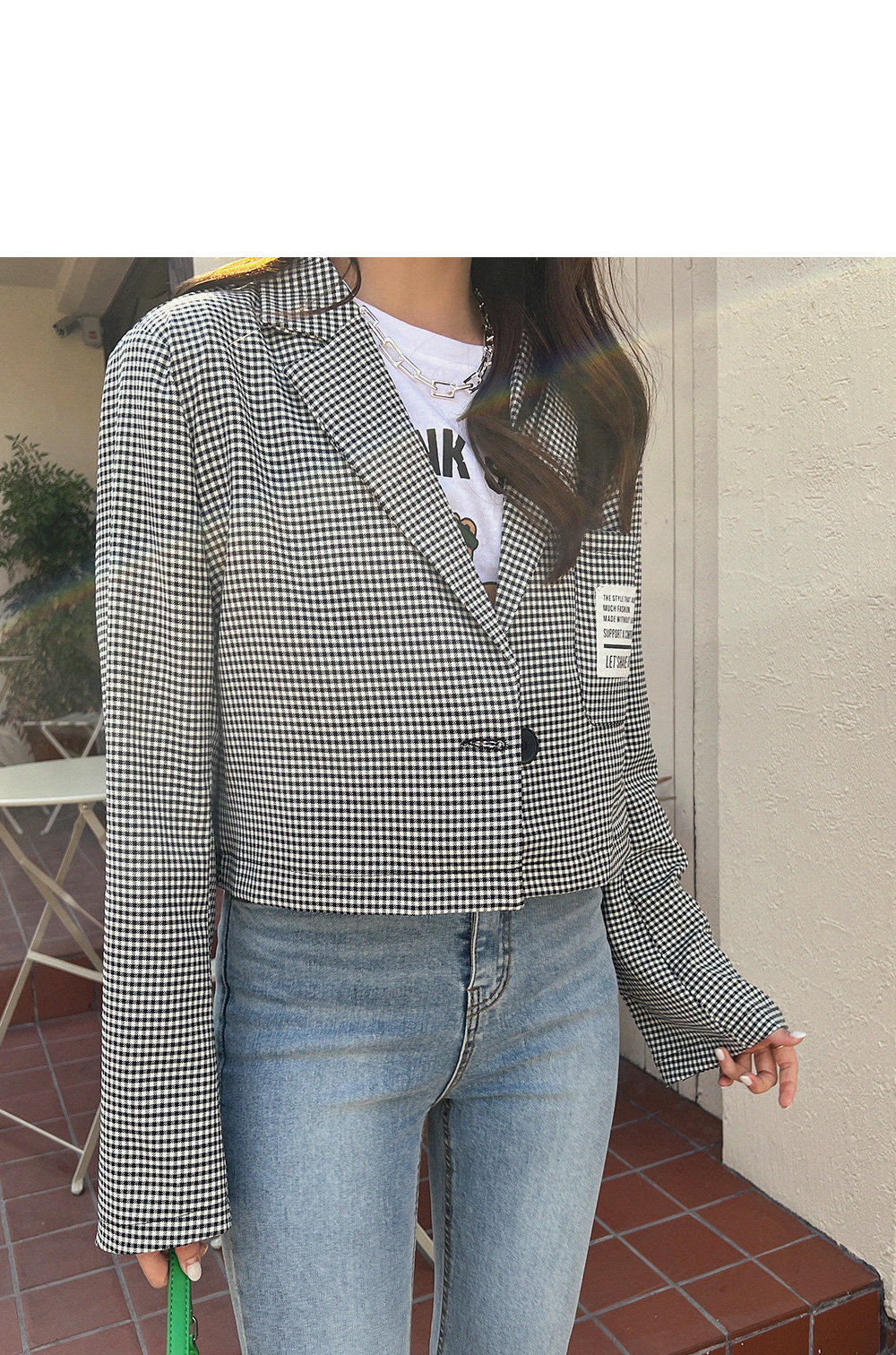 Chloé Golf チェック柄クロップドジャケット ギンガムチェッククロップドジャケット | レディース