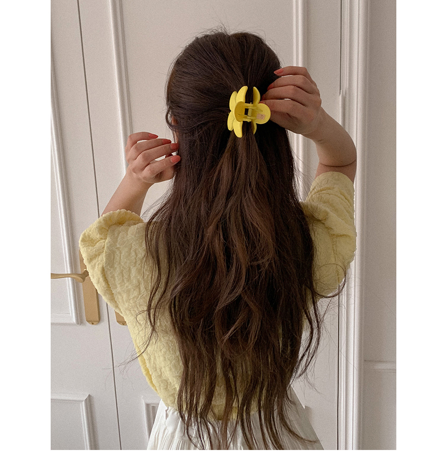 ヘアークリップdenim flowerレース添え　No.365 GU公式 | フラワーヘアクリップ2P