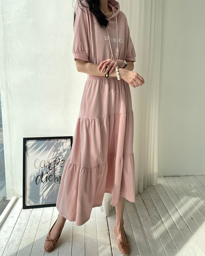 レタリング半袖パーカーワンピース | レディースファッション通販 - DHOLIC