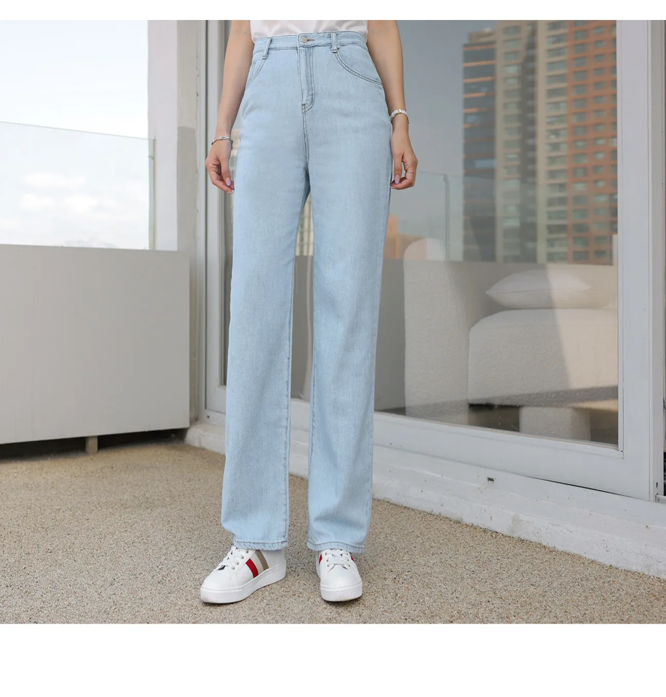 ヒップ2ポケットワイドデニムパンツ | レディースファッション通販  