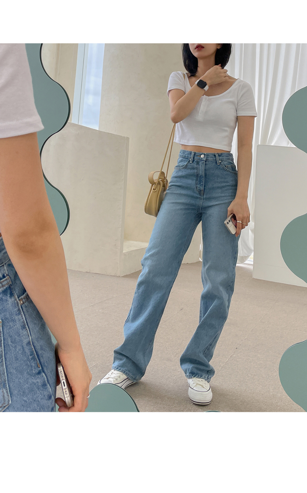 ヘンリーネッククロップドTシャツ | レディースファッション通販 - DHOLIC