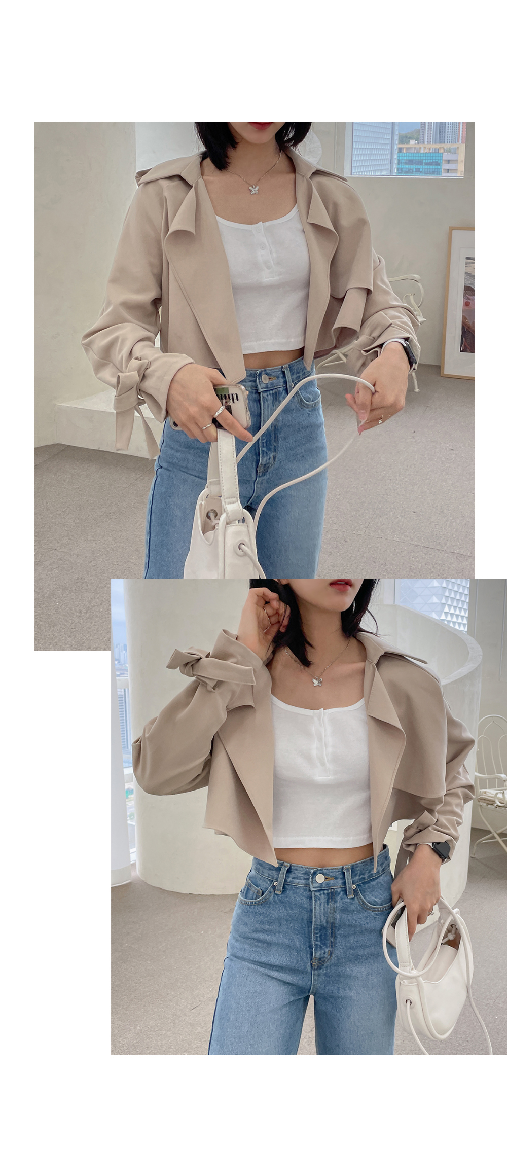 ヘンリーネッククロップドTシャツ | レディースファッション通販 - DHOLIC