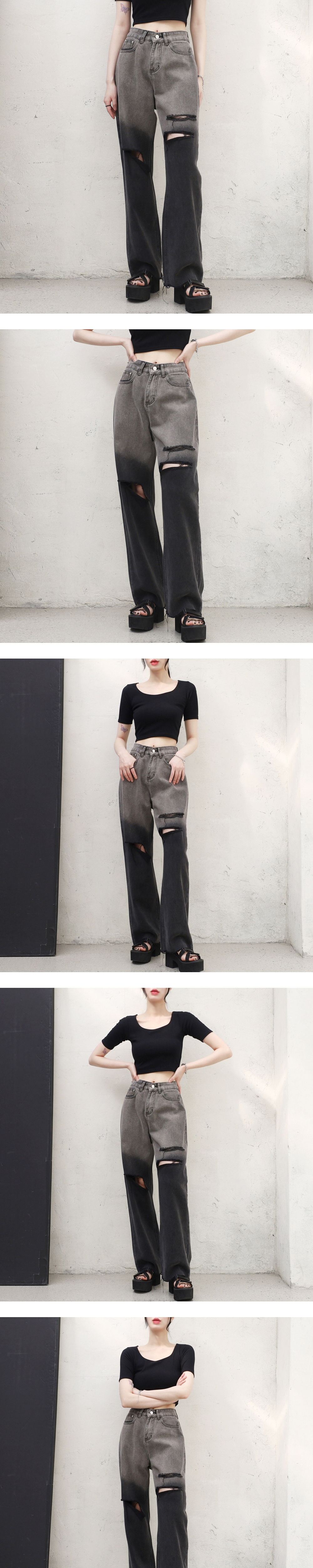 36878PLEATSPLEASEグラデーションパンツ