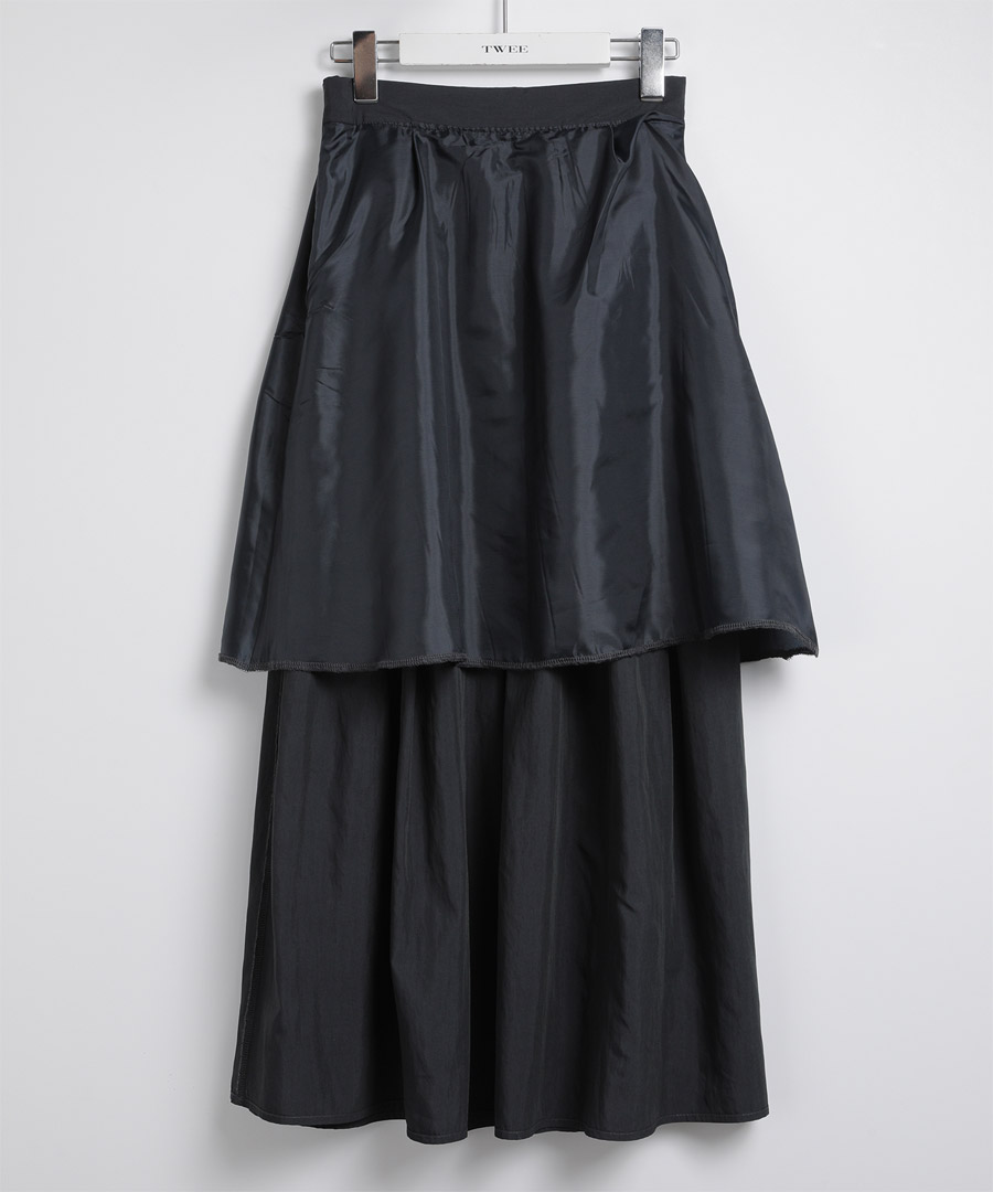 LUMB♡新品☆ブラックパールトップスとブラックロングスカート♡送料込 コクーンスカート スカート レディース ボトムス ロング 送料