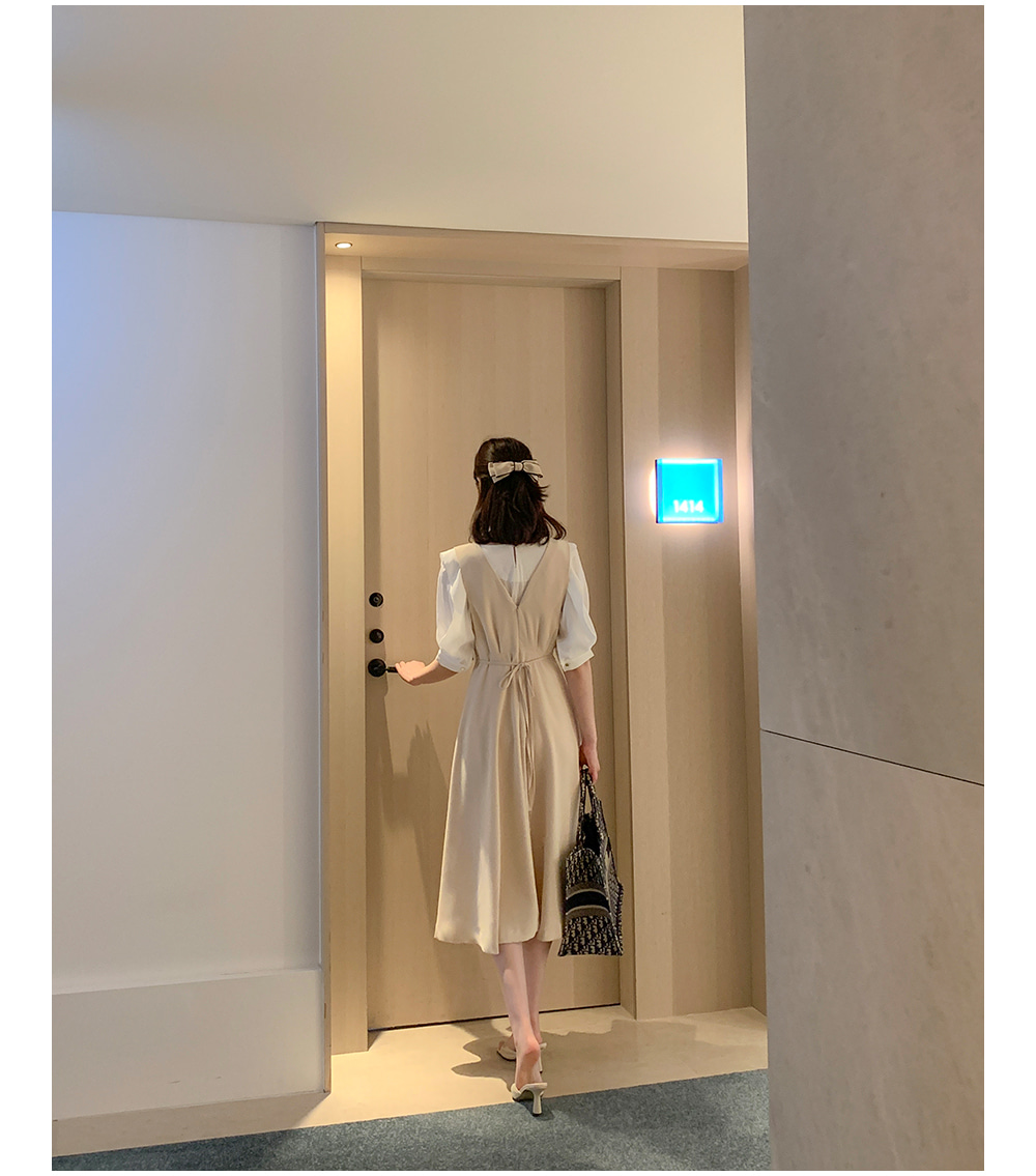 Vネックノースリーブワンピース | レディースファッション通販 - DHOLIC