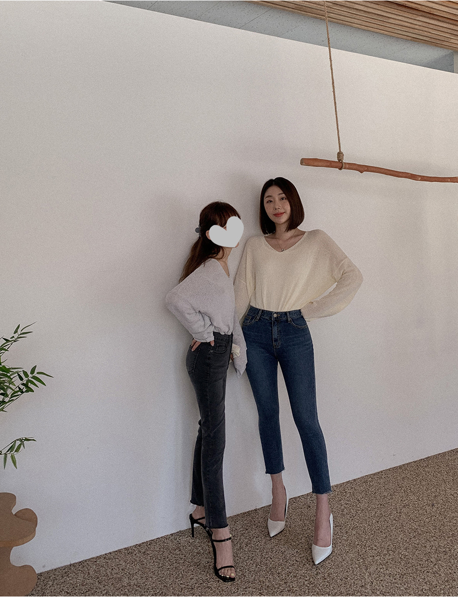 ハイウエストラインダメージスキニーデニムパンツ | レディース