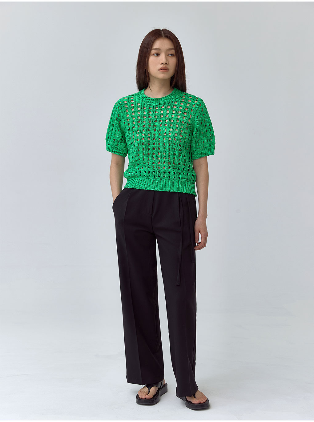 Rene ダークグリーン 半袖ニット 1369280_info_20220425_164816_9