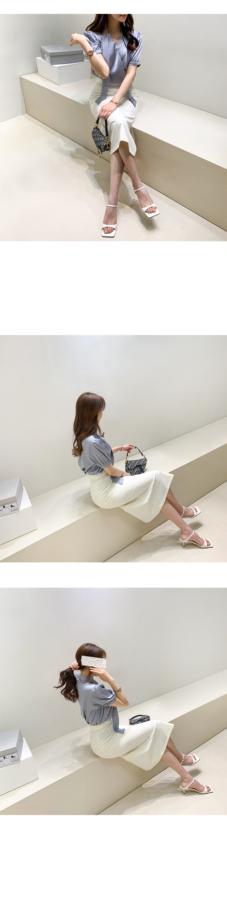 ボウタイサテンカシュクールブラウス | レディースファッション ボウタイサテンカシュクールブラウス | レディースファッション