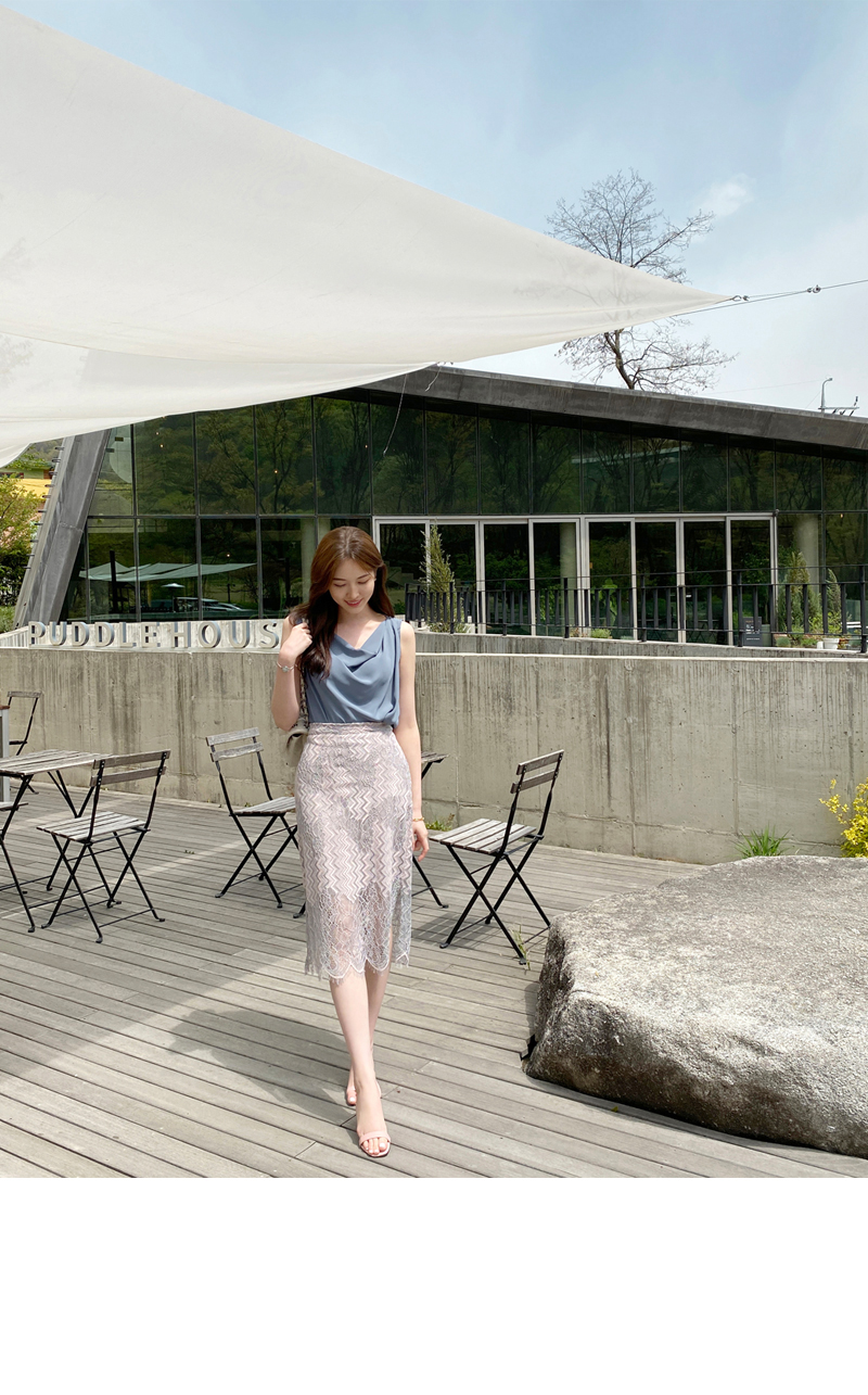 ドレープネックノースリーブ | レディースファッション通販 - DHOLIC