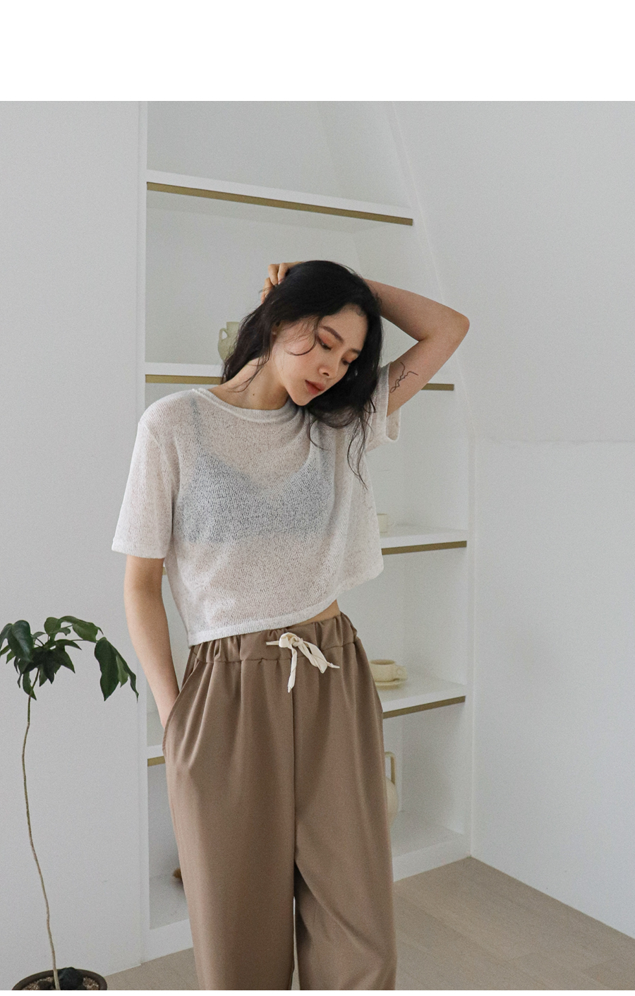 クロップドシアーTシャツ | レディースファッション通販 - DHOLIC