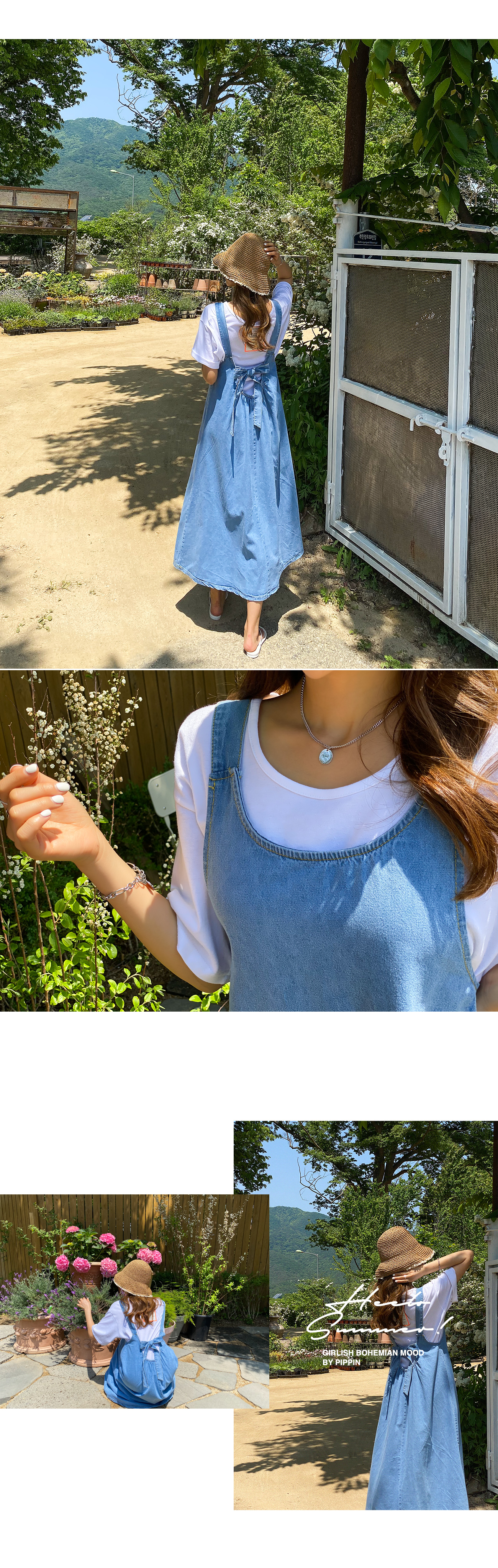 バックリボンデニムワンピース | レディースファッション通販
