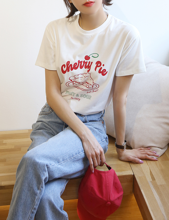 売れ筋商品|||イチ Tシャツ レディース トップス IHDAMILO - Basic T-shirt - holly berry BASIC袖ロゴ ポケット Tシャツ｜ランドリーTシャツ公式通販