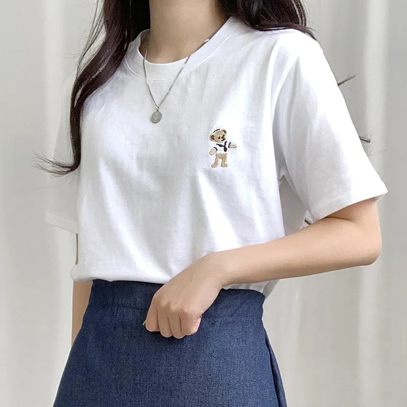 반팔 티셔츠 모델 착용 이미지-S1L22