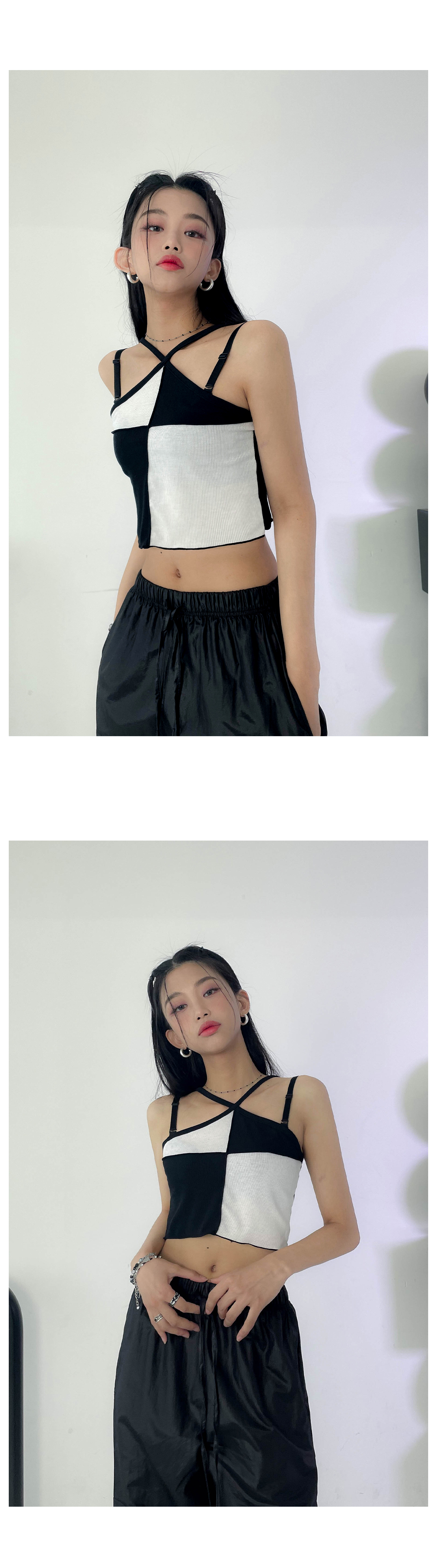 ブロックチェックホルターネックノースリーブ | レディース