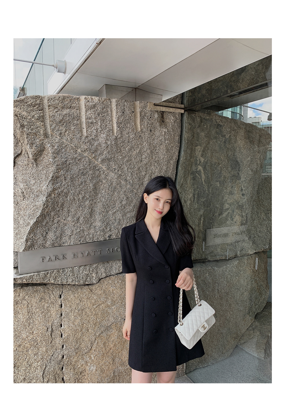 日本未入荷★CHICLINE★パフ袖ダブルボタンドットワンピース dress】ダブルボタンワンピース M18968 | nanastyle