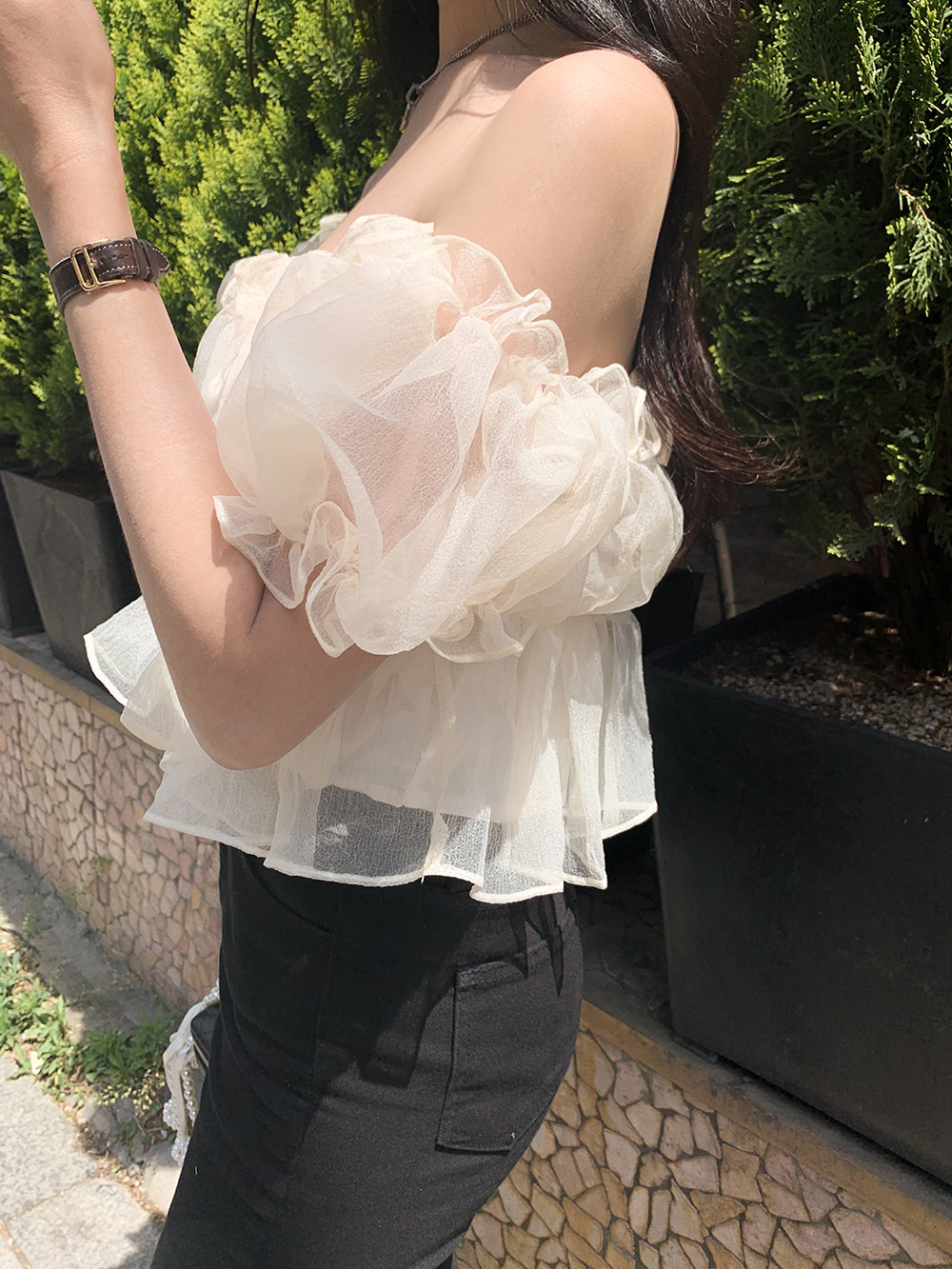 オフショル　フリル　ボリュームギャザー　ブラウス　dholic ZARA H&amp;M 1384333_info_20220517_100620_1