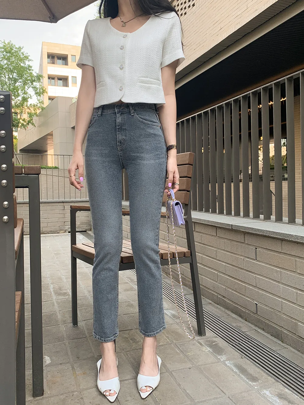 スキニーグレーデニムパンツ | レディースファッション通販 - DHOLIC