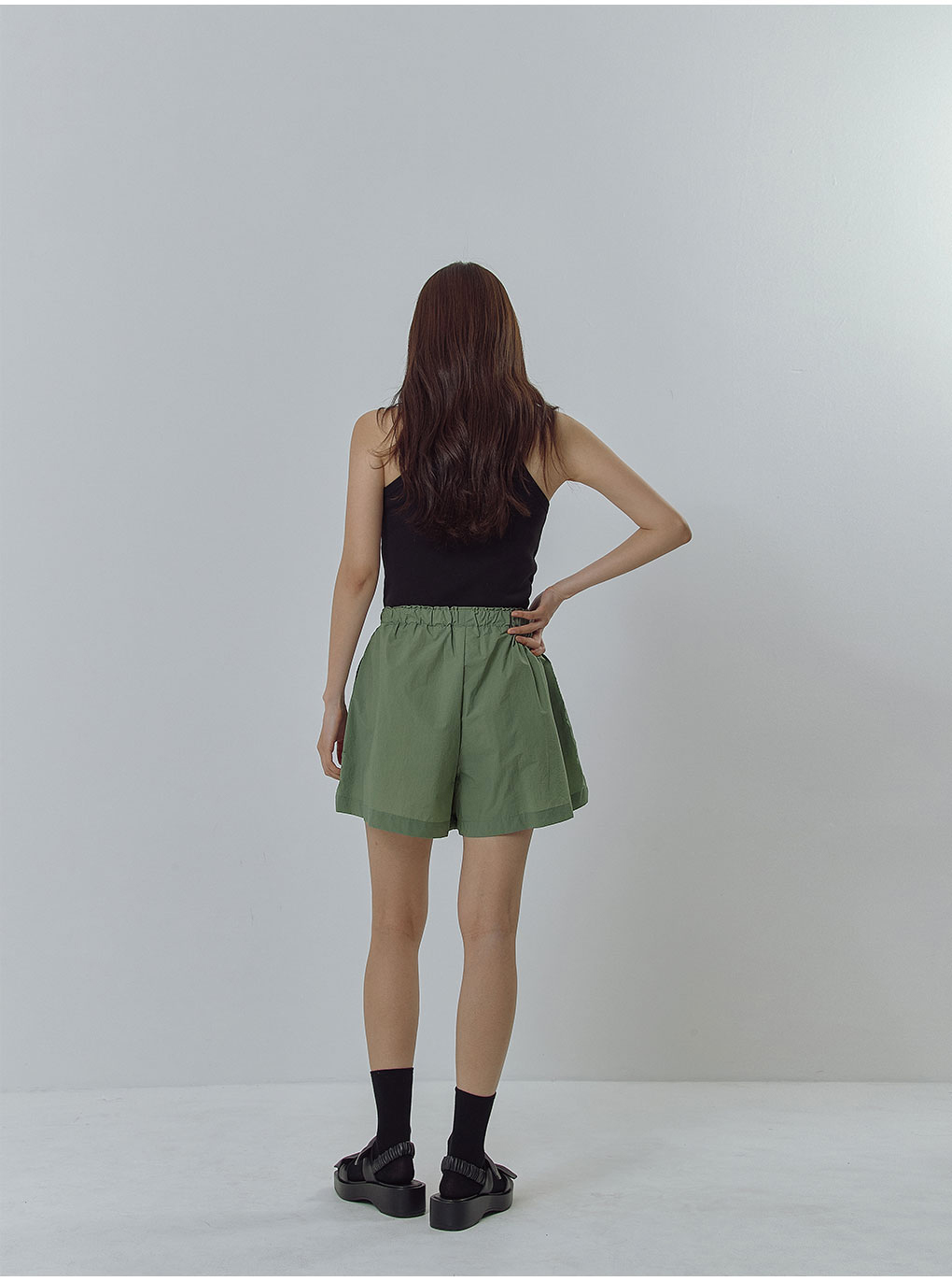 カーキ プリーツ付きショートパンツ FIDRA VERA ショートパンツ【メンズ】カーキ