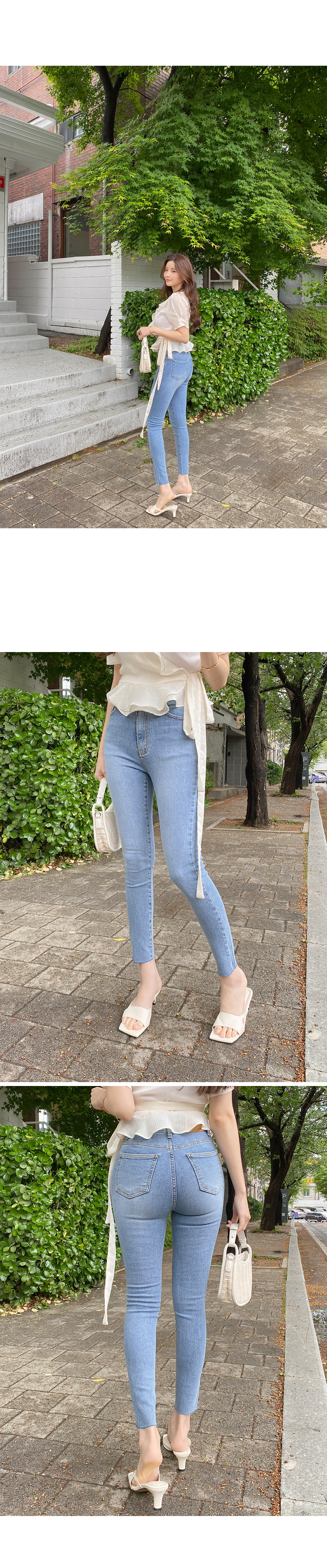 ライトブルースキニーデニムパンツ | レディースファッション