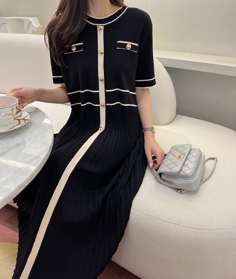 ❤︎ Mystrada ❤︎ 配色プリーツニットワンピースワンピース 新品未使用 中古・古着通販】Mystrada (マイストラーダ) ラメドッキング