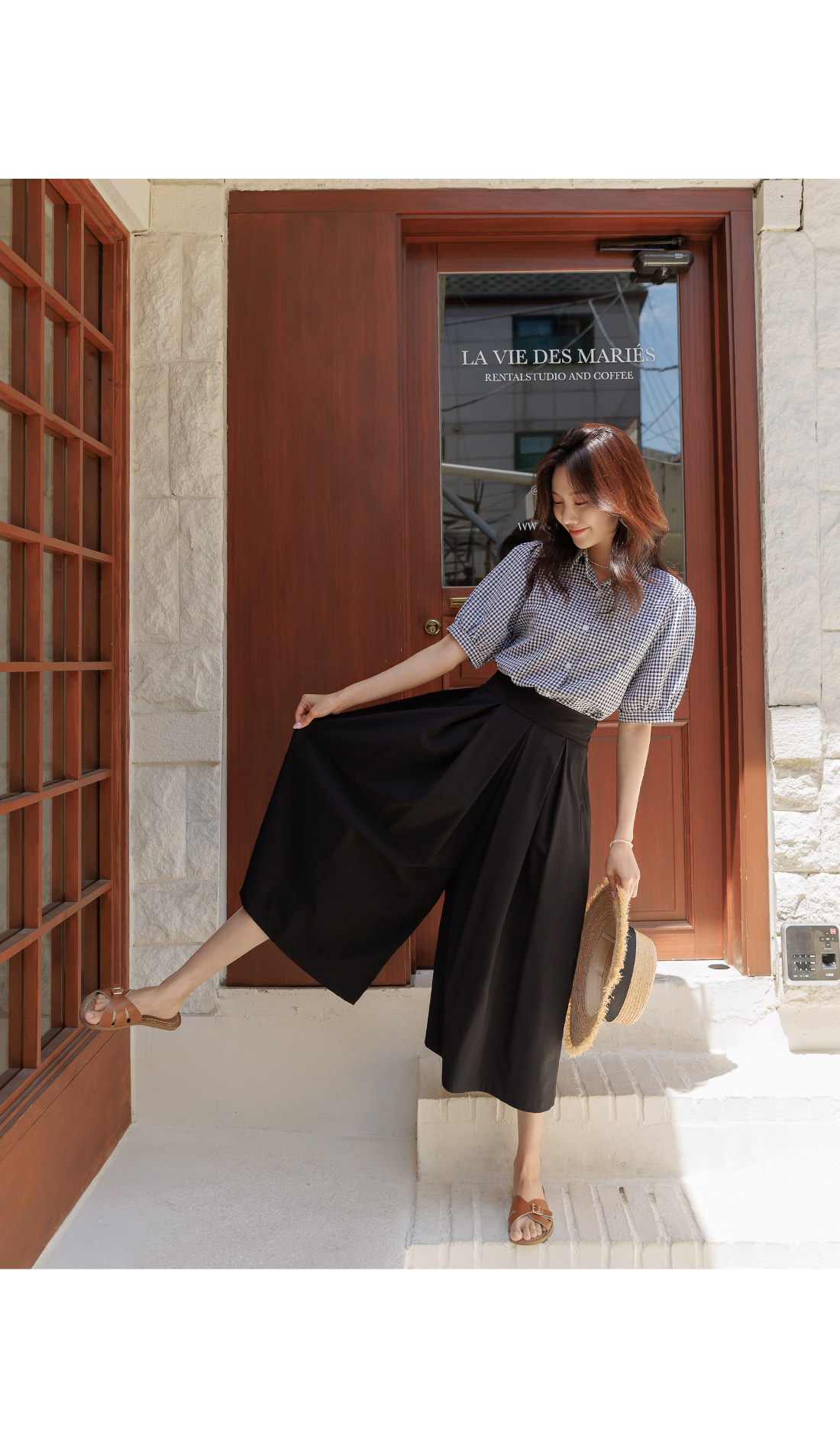 バックゴムタックフレアスカート風パンツ | レディースファッション