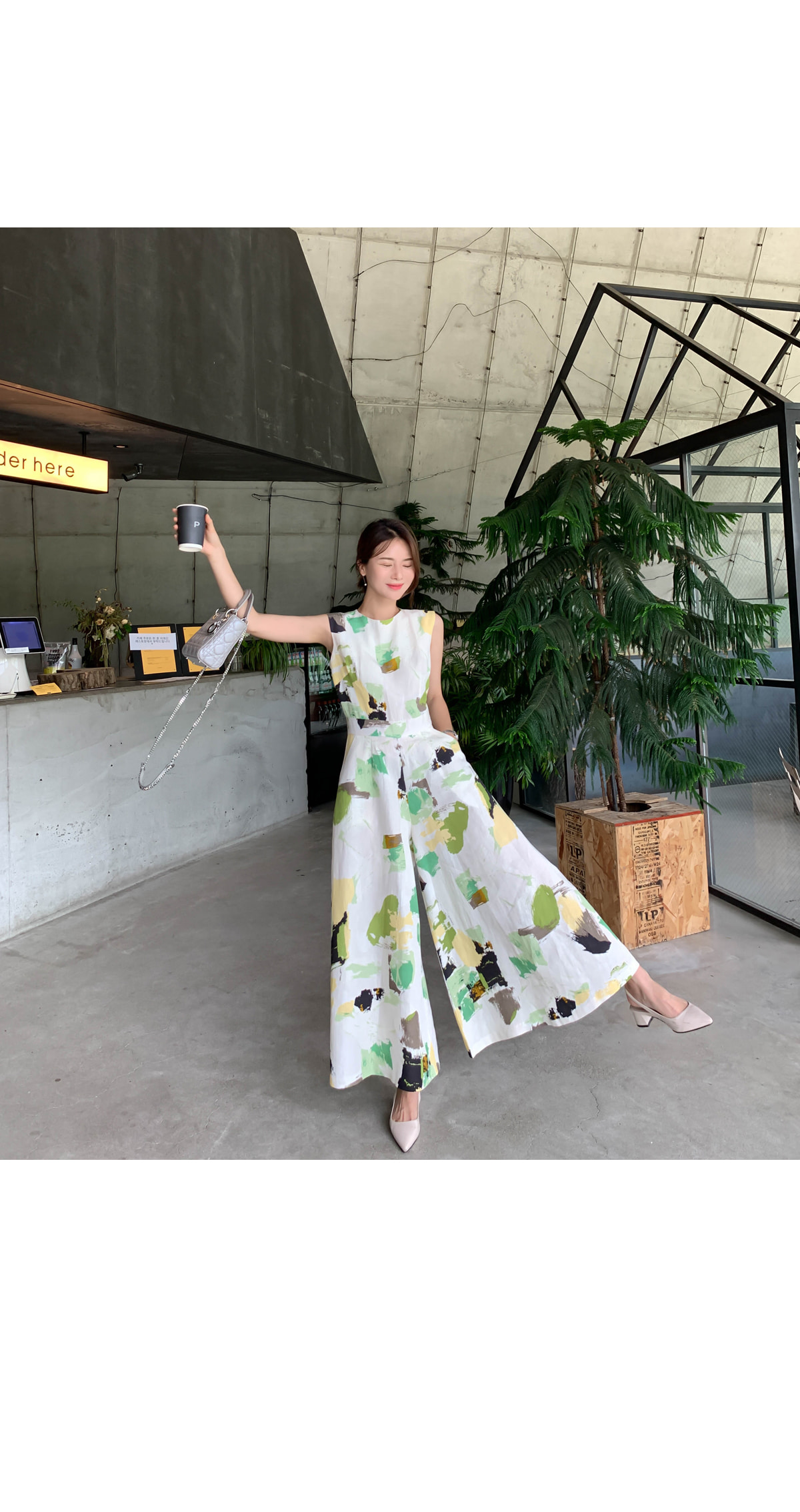 yuni ぽぷりん　オールインワン カラフルペイントワンピース風オールインワン | レディース